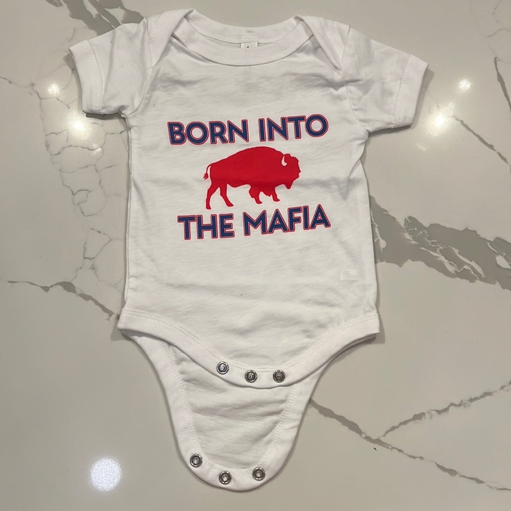 White Buffalo Bills onesie. Brand new, never worn